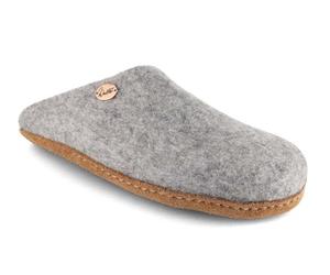 WoolFit Pantuflas de fieltro abiertas del Tíbet sin borde del talón para una rápida entrada y salida, talla 35-48, gris, 36 EU