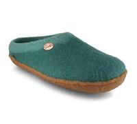 WoolFit Sherpa - Pantuflas de fieltro con suela de goma natural, unisex, con plantilla flexible, talla 36-48, verde, 42 EU Estrecho