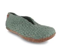 WoolFit Zapatillas de cabaña tejidas a mano 'Woolies' de 100% lana virgen orgánica, Salvia, 39 EU