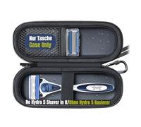 Woollo Funda de poliuretano compatible con Wilkinson Sword - Hydro 5 afeitadora y maquinilla de afeitar sensible para hombres portátil dura funda de viaje (solo bolsillo vacío)