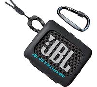 Woollo Funda de Silicona Compatible con JBL GO 3,Funda Portátil para JBL GO 3,con Cordón de Silicona y Mosquetón,Negro-Suave