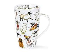 Woolly Jumpers - Taza Henley de porcelana fina de henley, capacidad de 600 ml, corderos de ovejas en saltos y sombreros de punto