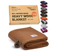 Woolly Mammoth - Manta de Lana Merino Grande de 66 x 90 Pulgadas, Manta de Campamento de 4 Libras | Manta para cabaña, Clima frío, Emergencia, Equipo de Campamento para Perros, Senderismo,