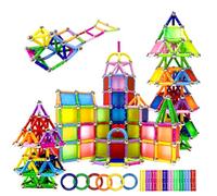 woollywink Construcciones Magneticas para Niños 244 Piezas, Set de Juguetes Magnéticos para niños 6 años +, Diseño de Rompecabezas 3D para Entrenamiento Cerebral Regalo para Niña y Niño