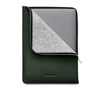 Woolnut Funda de Piel con Cremallera para MacBook Pro de 13/14 Pulgadas, Color Verde