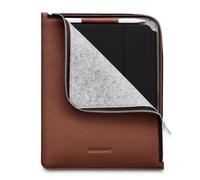 WOOLNUT Funda de piel para iPad Pro 11 (M4/M5), iPad Air 11 (M2/M4) y iPad 10.9 (Gen 10), color marrón, funda de piel completa con cremallera y soporte para bolígrafo, apto para iPad Pro/Air/10,9