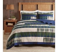 WOOLRICH Juego de Cama de Colcha Transpirable para Todas Las Estaciones, Fundas a Juego, Spruce Hill, Verde, California King (110 x 96 Pulgadas)