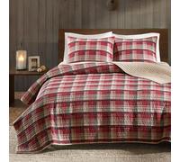 WOOLRICH - Juego de Ropa de Cama para Todas Las Estaciones, Transpirable, Fundas a Juego, algodón, Color Rojo y marrón Claro, Cal King (279 x 243 cm)