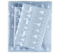 WOOLRICH Sheet Warm & Breathable Cotton Flannel Bed Sheets Tamaño King, Algodón, Azul Winter Frost, Matrimonio, 4