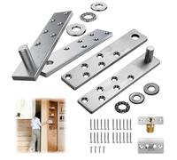 WOOLUCK Bisagra de Puerta Oculta, Puerta Pivotante Bisagras, para madera y secreto, estantería oculta(Plata)