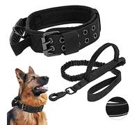 WOOLUCK Collar de Perro táctico, Nailon Collar Deentrenamiento Reflectante con Asa con Metal D Hebilla Collar, Collar de Perro Militar Ajustable para Entrenamiento de Perros Medianos y Grandes,L