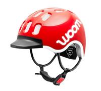 woom Kids - Casco de bicicleta infantil con visera para niños y niñas, 50-53 cm, talla S, ajustable, protección contra impactos, color rojo (woom rojo)
