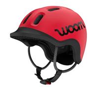 woom Ready - Casco infantil ajustable sin pellizcos con detalles reflectantes para montar en bicicleta, patinaje sobre ruedas y scooting, para niños y niñas (de 1 a 14 años), color rojo, mediano