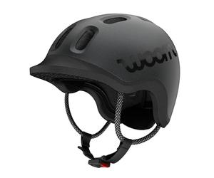woom Ready - Casco infantil ajustable sin pellizcos con detalles reflectantes para montar en bicicleta, patinaje sobre ruedas y scooting, para niños y niñas (de 1 a 14 años), color carbón metálico