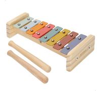 WOOMAX 33057 Xilófono Madera, Instrumentos Musicales para niños, 8 láminas Metal, Incluye 2 Baquetas, Colores Suaves, Certificado FSC, Juego sensorial, Juguetes educativos, A Partir de 12 Meses