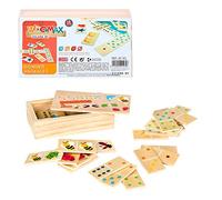 WOOMAX 42147 - Dominó infantil animalitos de la naturaleza - Juguetes educativos niños - Incluye 30 piezas fabricadas en madera natural y sostenible - Juegos de mesa