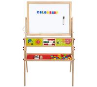 WOOMAX 42149 Pizarra de Madera 2 en 1, Multicolor