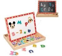 WOOMAX 48736 - Pizarra magnética de madera 2 en 1 de Disney, Pizarras reversibles para niños, Mickey Mouse, Juguete educativo, Magic board, Dibujo infantil, A partir de 4 años, Regalos infantiles