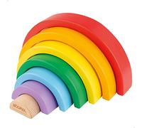 WOOMAX Arcoíris de Madera Infantil, Juguete de Construcción, Madera Natural, 6 Piezas, Juguetes Montessori (49306)