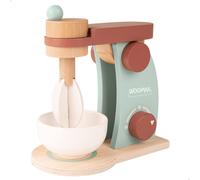 WOOMAX Batidora juguete de madera para niños con accesorios, Incluye 1 bol para batir, Accesorios de cocina para niños y niñas (49547)