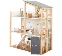 Woomax casa de muñecas de madera 3 plantas con accesorios