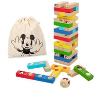 WOOMAX Disney - Mickey Torre de bloques infantil, Juego apilable de construcción para niños 4 años, Bloques de madera, Juguetes de madera (48731)