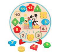 WOOMAX Disney Mickey Mouse, Reloj Aprender la Hora, Formas Encajables, Niños 3 Años, Relojes Montessori, Puzzle Infantil, Juguetes Educativos, 48704