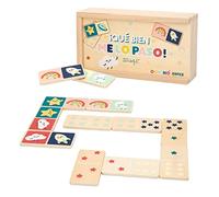 WOOMAX - Dominó de madera infantil, Mr Wonderful, Juegos estimulación cognitiva, de mesa clásicos, +24 meses