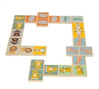 WOOMAX - Dominó Infantil de Madera, 28 Piezas, Juego de Animales de la Selva, Juegos de Mesa, Incluye Cubo de Transporte, Textura Suave, Etiqueta FSC, Juguete Educativo niños 2 años (47573)