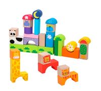 Woomax juego bloques de madera animales 32 piezas