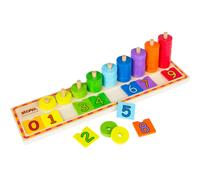 WOOMAX Juego educativo fichas y números de madera