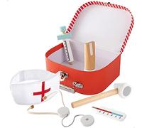 WOOMAX - Maletín médico juguete madera, 19x7x14,5 cm, Botiquín y accesorios médicos, juguetes de profesiones, + 3 años (49301)
