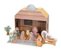 WOOMAX Portal de Belén de Madera Infantil, 15 Piezas, Nacimiento Navidad, Pesebre, Reyes Magos, para niños +3 años, Decoración navideña (49324)