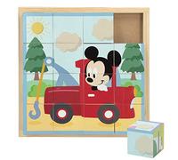 WOOMAX - Puzzle de madera Disney 16 cubos 20x20 cm para niños de 3 años y más
