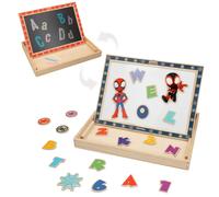 WOOMAX Spidey y su superequipo - Pizarra magnética infantil 2 en 1, juguetes para niños, de tiza y de rotulador, blanca, regalos para niños y niñas, 48 piezas, mayores de 4 años