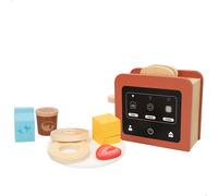 WOOMAX Tostadora de juguete de madera con 8 accesorios