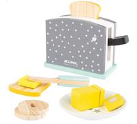 WOOMAX Tostadora de Madera, Juguete con Accesorios del Hogar, Set de Cocina, +3 Años, 49327