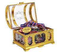 WOONEKY 1 Juego De Cofres del con Gemas, Recuerdo De Fiesta, Juguetes Piratas, Juguetes De Simulación De Piratas para Niños, Cofre del Pirata para Niños, Accesorios Retro De Piratas.