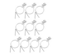 WOONEKY 10 Piezas Llavero de Batería Portátil y Ligero de Metal Color Plata Diseño Retro para Clases de Música y Obsequio de Graduación