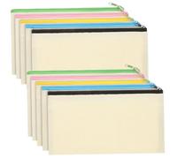 WOONEKY 10 Piezas Lona con Cremallera para Papelería y Maquillaje Estuches Versátiles de Gran Capacidad y Acceso Fácil Bolsas Compactas para Viaje y Uso Diario