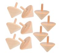 WOONEKY 10 Piezas Peonzas de Madera sin para Juguetes Giratorios DIY para Pintar Juguetes Educativos para Mejorar Coordinación Mano y Habilidades Motoras Finas