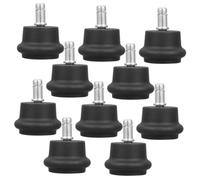 WOONEKY 10 piezas Ruedas Fijas para Muebles Oficina Nylon Silenciosas para Sillas Escritorios Estabilidad y Fácil Instalación Negra