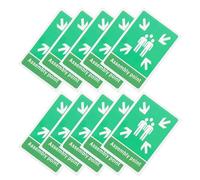 WOONEKY 10 piezas Señales de Seguridad Autoadhesivas para Evacuación de Incendios Unidades Resistentes de PVC para Puntos de Reunión Oficinas Bares Alta Visibilidad y Fácil Instalación