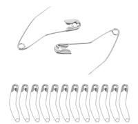 WOONEKY 100 Piezas Pines de Seguridad Curvos para Acolchar Alfileres de Costura con Cabeza Ergonómica y Recubrimiento de Níquel Fijación Segura para Tejidos desde Fino hasta Denim Caja Pet