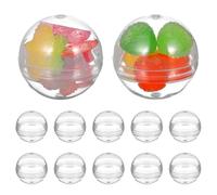 WOONEKY 100piezas Unidades Bolas Transparentes De Plástico Rellenable para Juguetes Infantiles y Manualidades Cápsulas Redondas Reutilizables para Fiestas y Premios Escolares