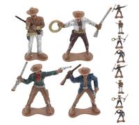 WOONEKY 12 minifiguras de vaquero de plástico Western Decoraciones de Fiesta Juguetes Western Cowboy Figuras Set para promoción educativa y creativa interacción entre padres e hijos