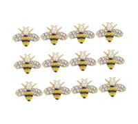 WOONEKY 12 Piezas Adornos para Uñas de Abeja Aleación de Dijes de Abeja para Decoración de Uñas DIY Dijes de Imitación de Diamante