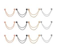 WOONEKY 12 Piezas Pinzas Magnéticas para Ropa con Cadena para Mujeres Clips para Dobladillos de Hijab Mangas y Pantalones Cierre Seguro sin Daño para Telas Delicadas Accesorios Decorativos