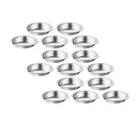 WOONEKY 15 Piezas Fácil de Limpiar y Portátil de Acero Inoxidable Metálica Redonda para Mezclar Acuarelas y Adecuado para Uso en y Bocetos al Aire Libre