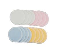 WOONEKY 16 piezas Paquete de Discos Desmaquillantes Reutilizables de Bambú Almohadillas de Limpieza Facial Lavables con Bolsa de Lavandería Azul Rosa y Amarillo para Maquillaje y
